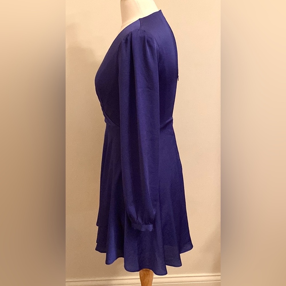 Express Periwinkle Blue SZ XS Romantic Soft Girl Coastal Fit & Flare Mini Dress - Picture 7 of 14